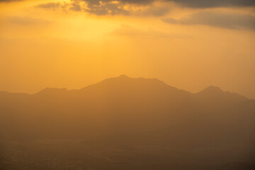 Sunset mountain views around the Al-Hada resort city in western Saudi Arabia