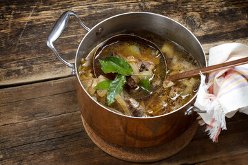 Rustic onion and beef chowder