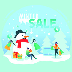 Winter sale templates for shop advertisements