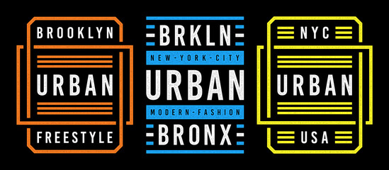Vector retro illustration on the theme of Brooklyn. Urban. Modern. Stylized vintage grunge white typography, t-shirt graphics, poster, print.