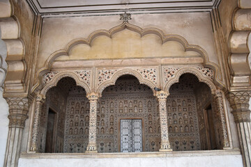 Diwan-i-am throne, Agra fort, Mughal architecture, Agra, Uttar Pradesh, India
