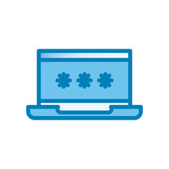 laptop with code line and gradient style icon vector design