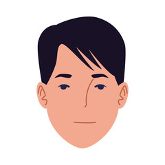 young man casual head avatar character