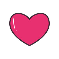 Heart line and fill style icon vector design
