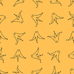 Seamless pattern of doodle queen or king crowns