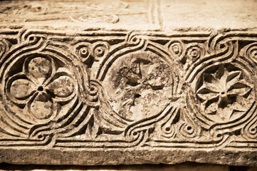 Pattern, bas-relief carved on stone, ancient Greek stone architecture