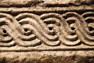 Pattern, bas-relief carved on stone, ancient Greek stone architecture
