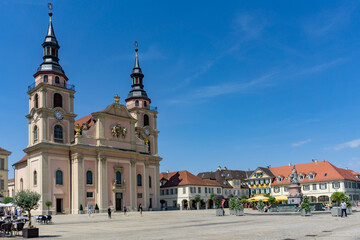 Fototapeta premium view of the historic baroque market square in Ludwigsburg