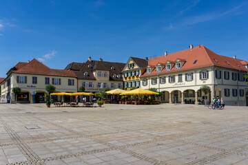 view of the historic baroque market square in Ludwigsburg