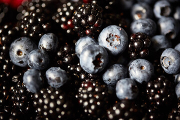 blueberry on plate macro