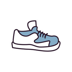 sport shoe line and fill style icon vector design