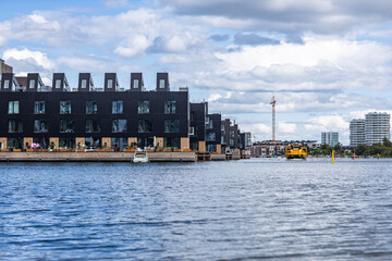 Modern buildings ind a old city of copenhagen view of the waterfront