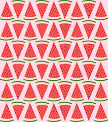 Pattern with watermelon. Vector illustrations design background	