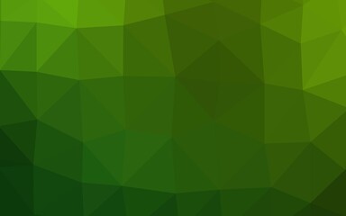 Light Green vector abstract polygonal cover. Triangular geometric sample with gradient.  Brand new style for your business design.