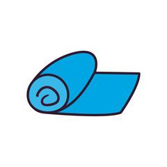 yoga mat line and fill style icon vector design