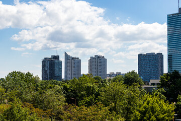 Danube Park, Donaupark with Skyscraper Buildings in Vienna, Austria, Europe