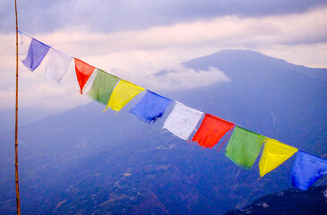 colorful prayer flags