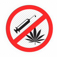drugs prohibition sign symbol