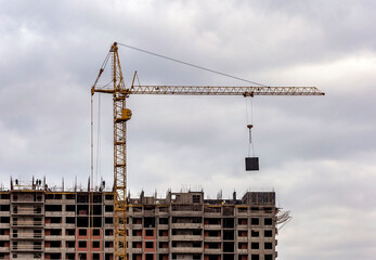 Construction site on the outskirts of St. Petersburg