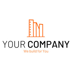 logo firmy, budownictwo, logo, wieżowce, budować,  biznes, blok, ilustracja, loga, projekt, symbol, budynek, firma budowlana, firma