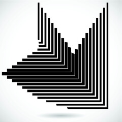 Rectangle Logo with lines.Square unusual icon Design .frame with Vector stripes 