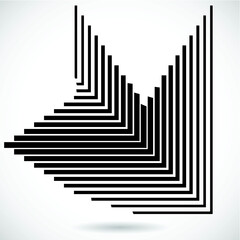 Rectangle Logo with lines.Square unusual icon Design .frame with Vector stripes 