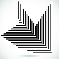 Rectangle Logo with lines.Square unusual icon Design .frame with Vector stripes 