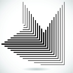 Rectangle Logo with lines.Square unusual icon Design .frame with Vector stripes 