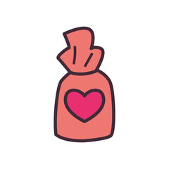 Obraz premium money bag with heart line and fill style icon vector design