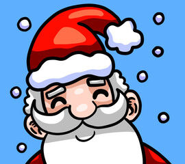 Cartoon Stylized Cute Happy Santa Claus Card