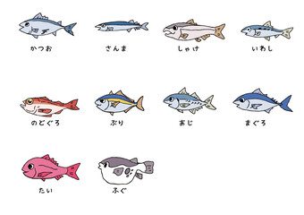 海の魚　イラスト素材
