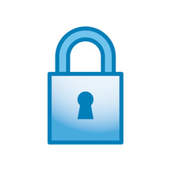 padlock line and gradient style icon vector design