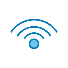wifi signal line and gradient style icon vector design