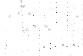 Light Black vector pattern with christmas snowflakes.