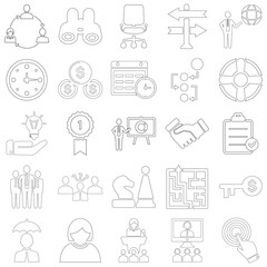 Business Management set 01 icon vector illustration outline