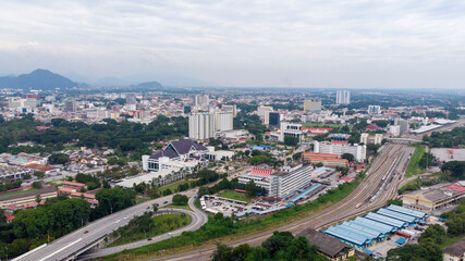 Fototapeta na wymiar Aerial view of Ipoh city, Malaysia.