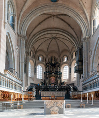 Obraz premium interior view of the historic Trier Dom or cathedral in Trier with the altar