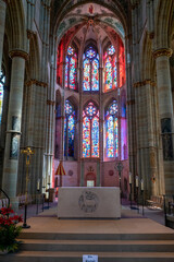 Obraz premium interior view of the hstoric Liebfrauenkirche Church in Trier with a view of the altar