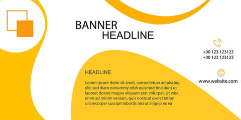 Creative simple yellow color web banner social media cover social media post design vector templte