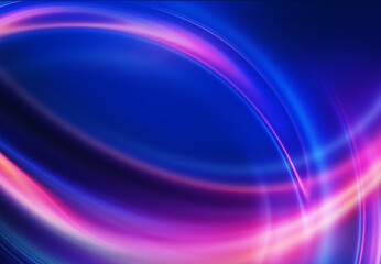 Fototapeta premium Bright abstract futuristic background with neon lines. Light neon effect. Laser light show, energy waves, flash of light.