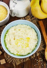 Millet porridge with milk