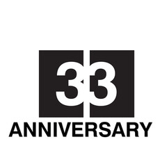 33 Year Anniversary Celebration Vector Template Design Illustration