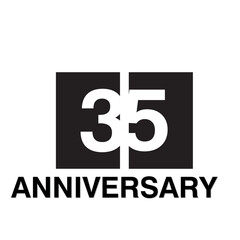 35 Year Anniversary Celebration Vector Template Design Illustration