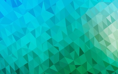 Obraz premium Light Blue, Green vector low poly texture. Shining illustration, which consist of triangles. Completely new template for your business design.