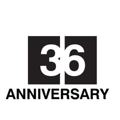 36 Year Anniversary Celebration Vector Template Design Illustration