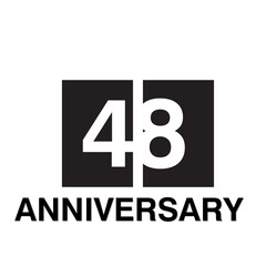 48 Year Anniversary Celebration Vector Template Design Illustration