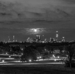 Moonrise over London from Primrose Hill