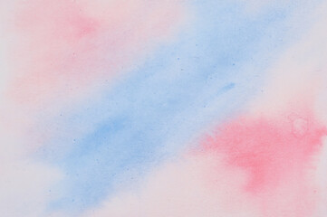 Fototapeta na wymiar Abstract pink-blue watercolor painted background.