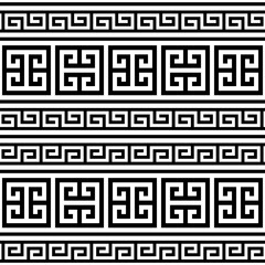 Retro Greek key pattern seamless vector design - inspired by ancient Greece vase art
 