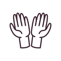 sign with open hands line style icon vector design